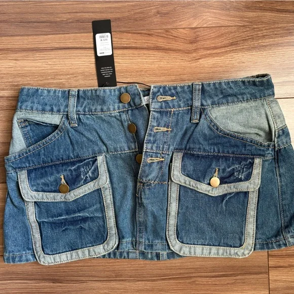 Fashion Nova Denim Mini Skirt in Blue - Picture 1 of 2